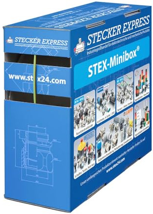 STEX24 Schrumpfschlauch 2:1, Minibox mit 9,2m, grün/gelb 1,2/0,6mm, 3/64 Zoll, WSB2 Schrumpftemperatur mind. 110°C, vollständig bei mind. 120°C - 1 Stück