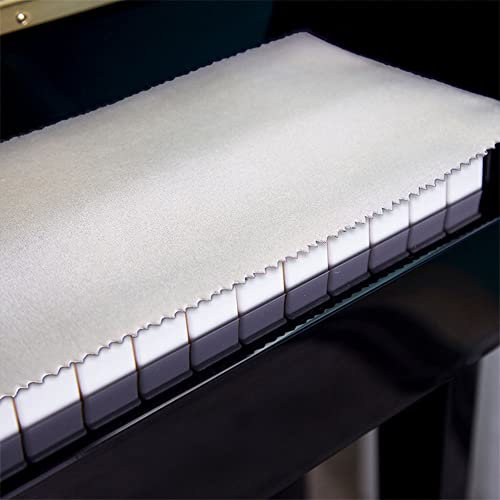 Klaviertastatur Abdeckung Anti-Staub Keyboard Cover Hohe Technologie Stoff Tuch Klavier Zubehör Für 88 Tasten E-Piano Flügel Klavier – Länge 127cm Breite 15cm Universal, Offwhite