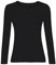 KATSSI Women’s Ladies Long Sleeve Stretch Plain Round Scoop Neck T Shirt Top XXL Black