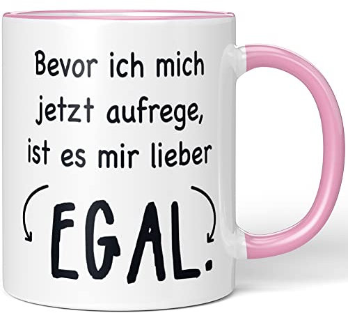 JUNIWORDS Tasse, Bevor ich Mich Aufrege, ist es Mir Lieber egal, Rosa (1005411)