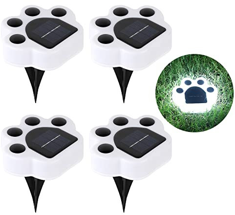 jindaaudio 4 Stück Solar Bodenleuchten für Draußen,LED Weg Lichter Garten Solar Außenleuchte, Solar Garten Licht für Rasen,Terrasse,Auffahrt,Gehweg,Patio(weißes Licht)