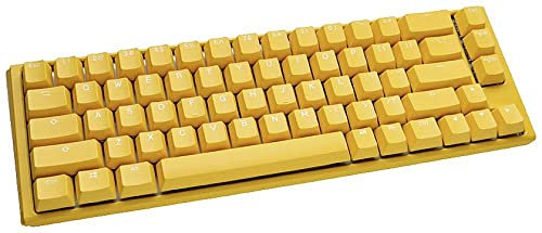 Ducky One 3 Yellow - Mechanische Gaming Tastatur Deutsches Layout im SF-Format (65% Keyboard) mit Cherry MX Red Switches, Hot-Swap-fähig und RGB-Beleuchtung