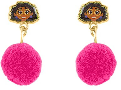 Disney Encanto EH00120YNFL Ohrhänger mit rosa Bommeln, Einheitsgröße, Zink, Kein Edelstein