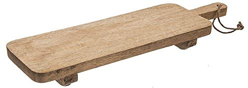 Tagliere da cucina in legno con manico piedini 50,2 x 21 x 5 cm