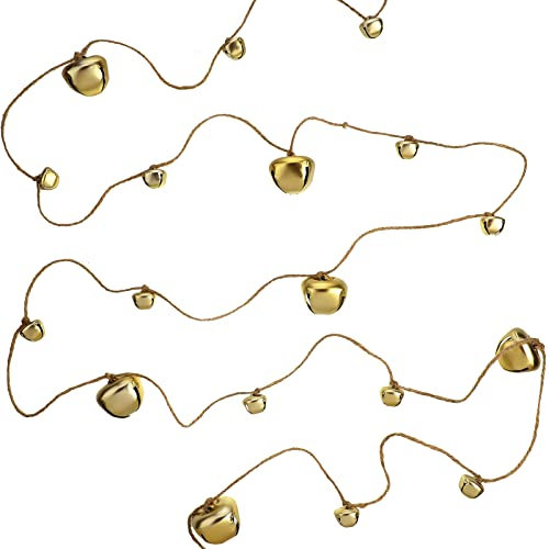 Weihnachtsglocke zum Aufhängen, Gold-Finish, Metallgirlanden, poliert, dekorative hängende Glocke, Vintage-Gold, Weihnachtsglocken für Zuhause, Büro, Wand, Türdekorationen, Basteln (1)