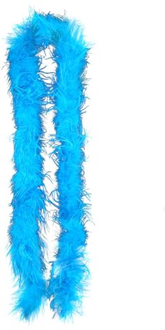Federboa Weihnachtsboa, 200CM Federboa Flauschige Straußenfeder Verkleidungszubehör Halloween Handwerk Hochzeitsdekoration Girlande Federschal Damen Mädchen Karnevals Kostüm Accessoire,Blau
