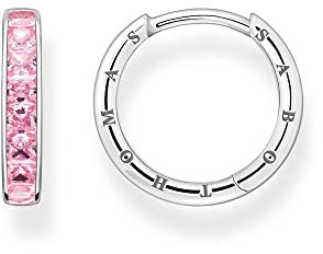 Thomas Sabo Damen Ohrringe aus Sterling-Silber mit Zirkonia-Steinen in Pink, CR668-051-9