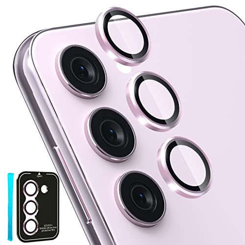 CloudValley Protection Lentille pour Samsung Galaxy S24/ S23/ S23+ 5G, [3+2 Pièces] Caméra Arrière Protecteur, Verre Trempé 9H Film D'écran, Rose