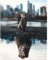 DCIDBEI Diamond Painting Quadratische Steine 40x50 cm Diamond Painting Erwachsene Tiere Square Drill Diamond Painting Katze Löwe Diamant Painting Bilder Katzen Spiegelbild Diamant Painting Katze Löwe