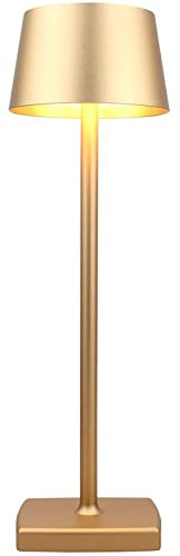 Seihoae LED Tischlampe Kabellos, 6000mAh Akku, IP54 Wasserdicht, Alle Aluminiumlegierungen, Berühren Dimmen, Warmes Licht, für Schlafzimmer Coffee Buffet Restaurant, Gold