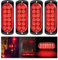 auvstar 4PCS 12-24V LED Notfall-Stroboskop Blinklichter für PKW Warnlicht Stroboskoplicht Frontblitzer Rot Blitzer Licht Achtung Blinklicht Auto LKW Van Geländewagen ATV SUV (Rot)