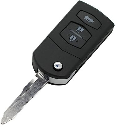 BROVACS Replacement Key Shell Compatible with MAZDA 3 Button Keyless Entry Flip Remote Key Case Fob PG536B