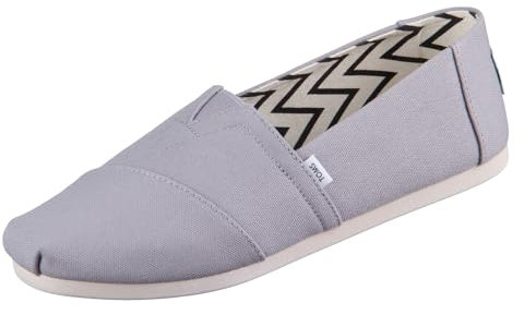 TOMS Men's Alpargata Classic Sneaker, Drizzle Grey Recycled Cotton Canvas, 10 UK