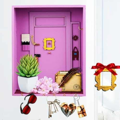 Qivine Friends Key Holder for Wall, Hanging Friends Merchandise Wall Mounted Key Holders, Friend TV Show Merchandise Key Holders Wall, Friend TV Show Gifts for Home
