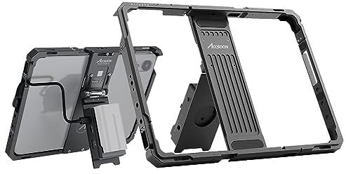 Accsoon 11 inch PowerCage II Compatibile con iPad 7-10,iPad Air 3-5, iPad Pro 1-4 per il monitoraggio, funziona con l'adattatore per batteria NP-F, lunghezza regolabile 239-256mm larghezza 169-186mm