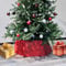 Just for Christmas Hexagonal Christmas Tree Skirt Metal Tree Décor Collar Outdoor Premium Silver Embossed Foldable Xmas Tree Decoration Skirt Durable Reusable