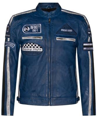 Infinity Leather Herren Motorradjacke aus Echtem Rennen Nappaleder