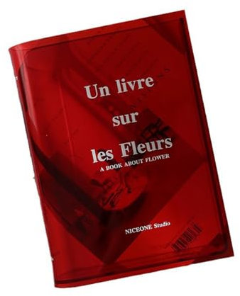ulafbwur Vase serre-livres pour fleurs, décoration d'étagère, vase unique pour les amateurs de livres, vase à fleurs en acrylique transparent de style nordique, vase à fleurs esthétique, rouge