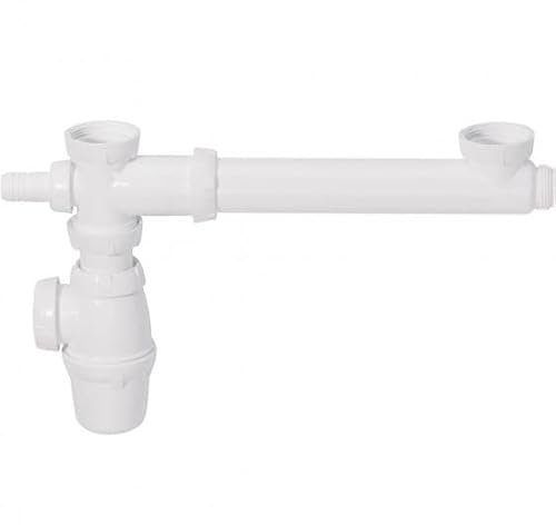 - Siphons et accessoires d'évier - Tubulure avec siphon réglable en hauteur pour évier 2 bacs - Wirquin Pro 30720408