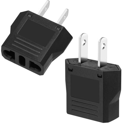 AXFEE Reiseadapter USA, 2 Stück EU to US Adapter, Adapter USA Deutschland Stecker, Reisestecker USA, US Adapter Steckdose, Universaladapter Reisestecker von Europa nach Amerika Kanada Mexiko