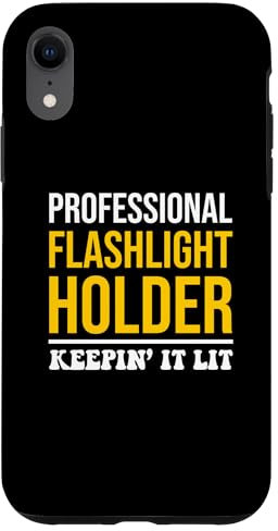Hülle für iPhone XR Professioneller Taschenlampenhalter Lustiges Zitat Elektriker