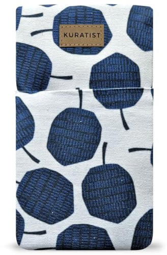 Kuratist Handy-Tasche 'AHOI' - Universell kompatibel z.B. iPhone 15/14/13 Pro Max & Plus, Galaxy S24+/S23+, Xiaomi 14/13 Ultra - Handgefertigt aus Baumwoll-Canvas - Mit Schutzklappe - Plush Plums