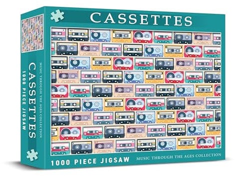 Coach House Iconic Cassettes Puzzle “Through The Ages” Retro 1000 Piece Classic Jigsaw, Gifts For Men, Challenging Puzzles for Adults