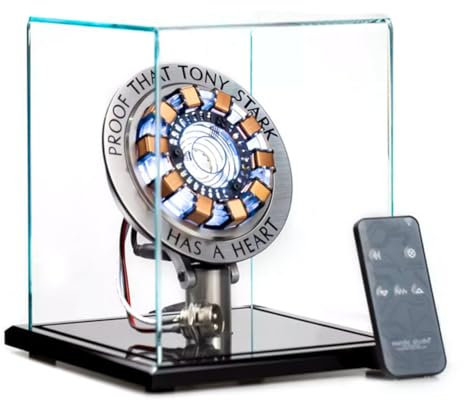 Metalakaer 1:1 Iron Man Arc Reactor MK1 Heart-shaped Arc Reactor with LED, Cool Tech Desk Ornament (Standard Version)