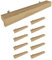 Sossai Holz Möbelgriffe aus Eiche | GAH01 | Lochabstand 128mm, Länge 188mm, 10 Stück