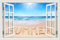 Adesivi murali 3D con paesaggio oceano, spiaggia, cielo, 70 x 50 cm, decalcomania decorativa per pareti, finestre e altro, decalcomanie murali rimovibili in PVC