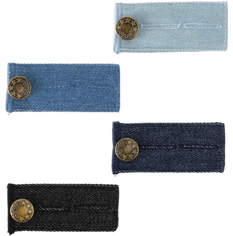Hariendny 4 Stück Hosen Erweiterung, Jeans Taille Erweiterung Knopf, Hosenbunderweiterung, Taillenverlängerungen, Einstellbar Knopfverlängerung Bund-Expanders