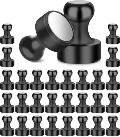 Tidevan 30 Stück Neodym Magnete Extra Stark - Mini Magnete für Magnettafel (12x16mm), Stark, für Pinnwand, Büro, Schule, Kühlschrank (Schwarz)