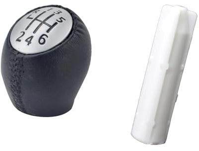 Pommeau Lever Vitesse pour Laguna II 2001-2008 Adaptateur De Poignée De Levier De Vitesse en Cuir À 6 Vitesses Tige De Levier De Vitesse Manchon Intérieur Pommeau Levier Vitesse Voiture(1set)