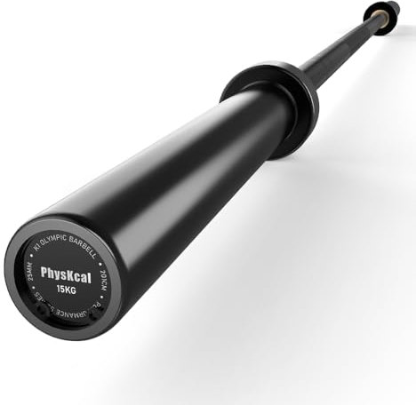 PhysKcal Olympia Langhantelstange Ø50 mm| 15kg, 201cm | Weightlifting und Powerlifting Langhantel für Frauen, Profi Allrounder Langhantel| Women's Barbell