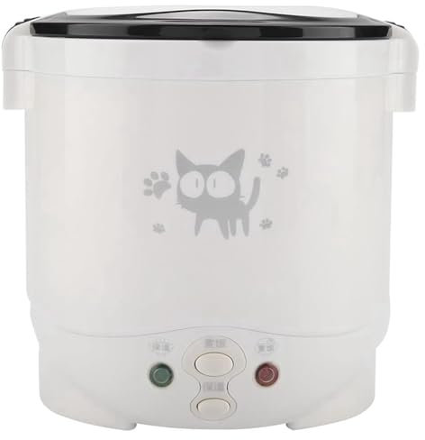 Boddceto Mini Olla Arrocera Portátil para Coche, Olla Arrocera de Viaje, Antiadherente, Multifunción, Olla Arrocera Eléctrica, Enchufe de la UE