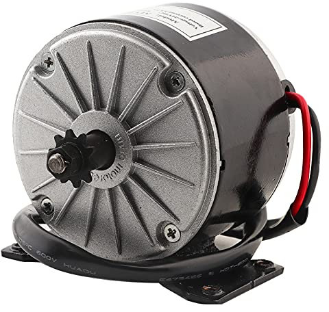 Elektromotor, MY1016 24V 250W Hochgeschwindigkeits-Kleinbürstenmotor Elektrorollermotor mit Riemenscheibe für Kleine Elektrofahrzeuge, Elektrofahrräder, Kleine Elektroroller