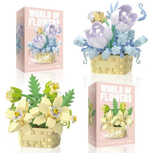 2 Pièces Bloc de Construction de Fleur Blocs de Serrage de Fleurs de Plante Kit de Blocs de Construction de Fleurs AdaptéS à La Formation de La Capacité de Réflexion Et d'action