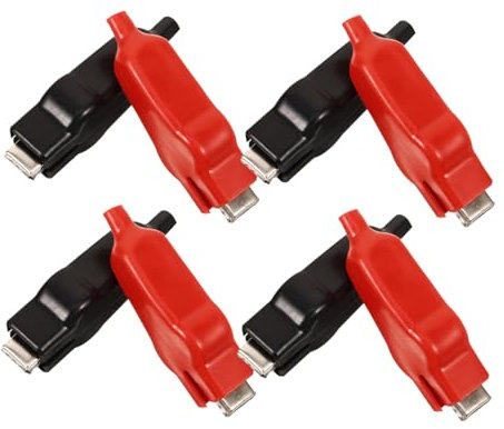 TOPBATHY 8Stücke Krokodilklemmen Elektrische Drahtklemmen Für Schaltkreistests Und Spannungsmessungen Rote Und Schwarze Klemmen Kompakt Und Langlebig