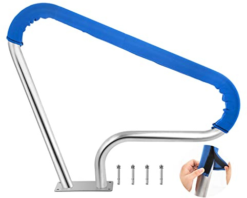 Generisch Stabiler Pool-Handlauf aus Edelstahl 304 – rostfreies Design, 113 kg Tragkraft, 1,22 m Blaue Griffabdeckung – sicheres und langlebiges Poolgeländer für verbesserte Stabilität