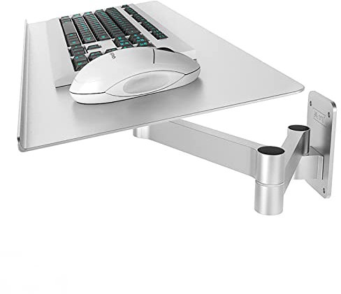 JXYQ Keyboard Tray Wall Mount with Adjustable Height and Swivel - Sit-Stand Keyboard Arm Bracket for Home Office, Keyboard and Mouse Tray Wall Mount