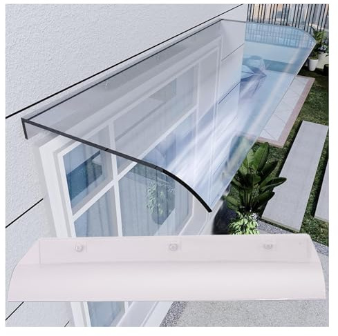 Auvent de Porte et fenêtres,Auvent De Porte Extérieur,Pluie et Neige Protection,Marquise d'accueil de Porche,Marquise de Porte Silencieux pour Jardin,Balcon,Climatisation (2 PCS,40× 80cm)