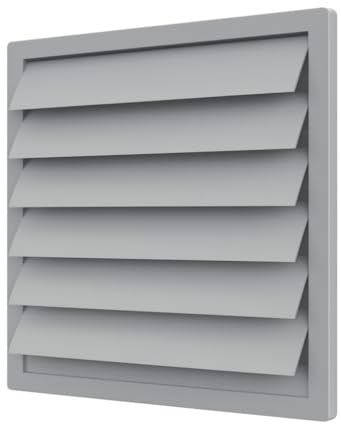 AirTech-UK Grey Gravity Grille Vent for Extractor Plate Fans – 200mm, 250mm, 315mm, 355mm, 400mm – External Plastic Louvered Wall Vent Cover for HVAC & Ducting (250mm Diameter)