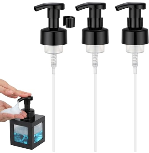 Segbeauty Seifenspender Pumpkopf, 3 Stück Seifenspender Ersatzpumpe, Pumpspender Aufsatz Kunststoff, Pumphead für 42 Gewinde Flasche, für Schaumspender (Schwarz)