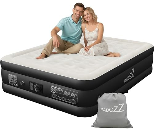 PABCZZ Matelas gonflable pour grand lit avec pompe intégrée – Matelas gonflable épais de 45,7 cm pour un voyage facile, supporte jusqu'à 295 kg