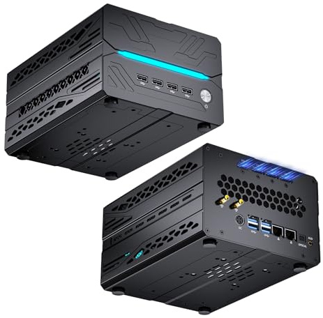 Kinupute Mini PC Gaming, Ordinateur de Bureau i9-14900F 24 Cœurs, 64G DDR5, SSD M.2 PCIE4.0 4T, SSD SATA 4T, Win-11 Pro, GeForce RTX5060Ti 16Go, Quatre écrans, Sorties 8K@60Hz, Double LAN, WiFi7/BT5.4