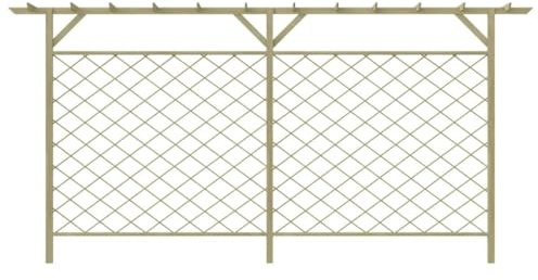Generico Recinzione di Lattice con Pergolato per Giardino in Legno,Verde,54.8kg,41726