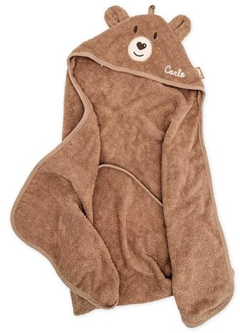 wunderwunsch Jollein Kapuzenhandtuch mit Name, Babyhandtuch personalisiert | Handtuch für Baby personalisiert, großes Kapuzenbadetuch 100x100 aus Baumwolle, Kinder Badetuch Junge und Mädchen bestickt