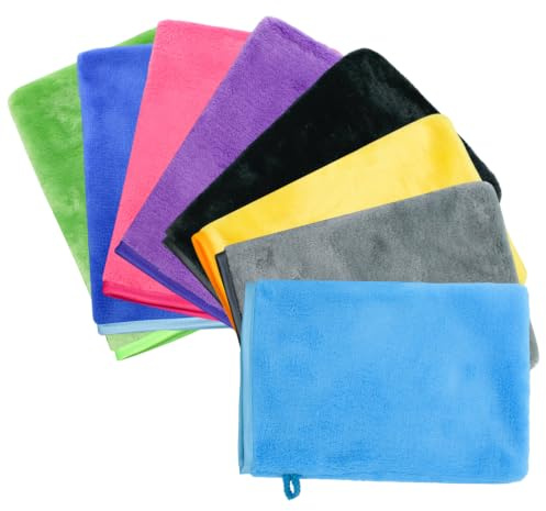 ASFWAGQ 8 Stück Waschlappen Frottee Mikrofaser Waschlappen Gesicht Bunt Waschhandschuhe Weicher Kinderwaschlappen Set Waschhandschuh KörperStarke Wasseraufnahme 15 x 20cm, 8 Farben