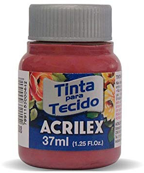 Acrilex Pintura Textil al Agua Rojo Quemado 37 ml Ref. 588