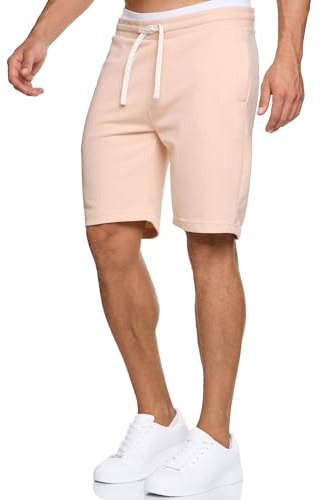 Indicode Hommes Aldrich SweatShorts | Pantalon Court de survêtement à Cordon de Serrage Cameo Rose L